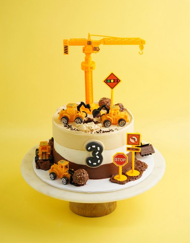 Construction Trucks Buttercream Cake