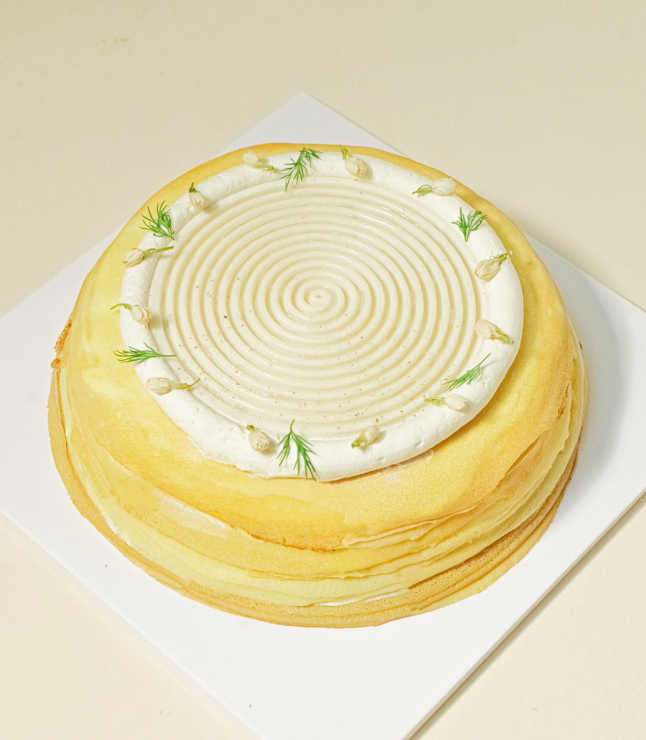 Jasmine Flower Mille Crepe Cake