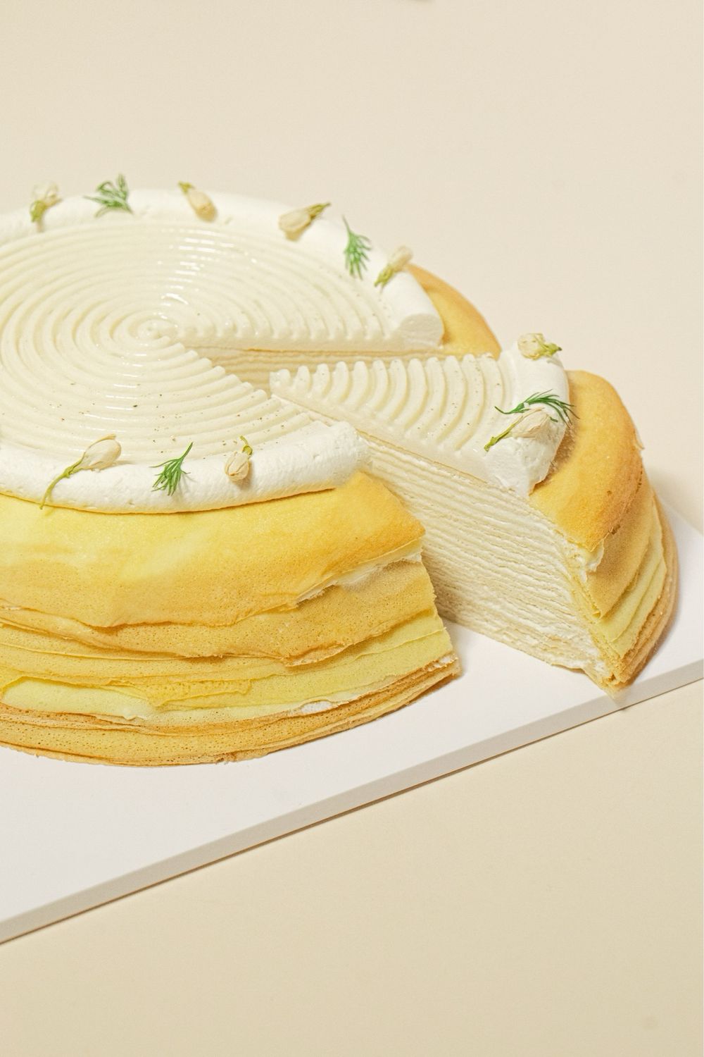 Jasmine Flower Mille Crepe Cake