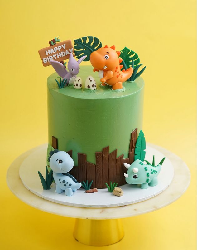 Dinosaur Land Buttercream Cake
