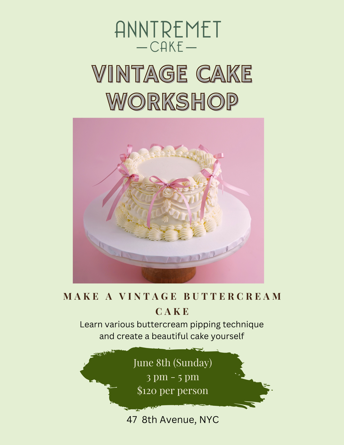 Vintage Cake Workshop June 8th 2025