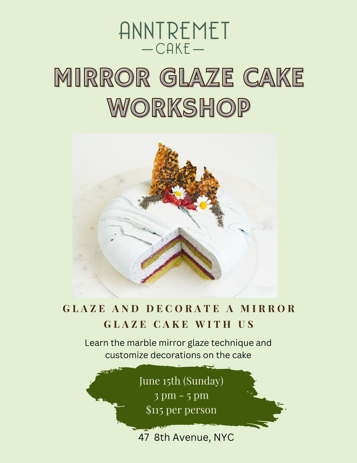 Mirror Glaze Cake Workshop June 15th 2025