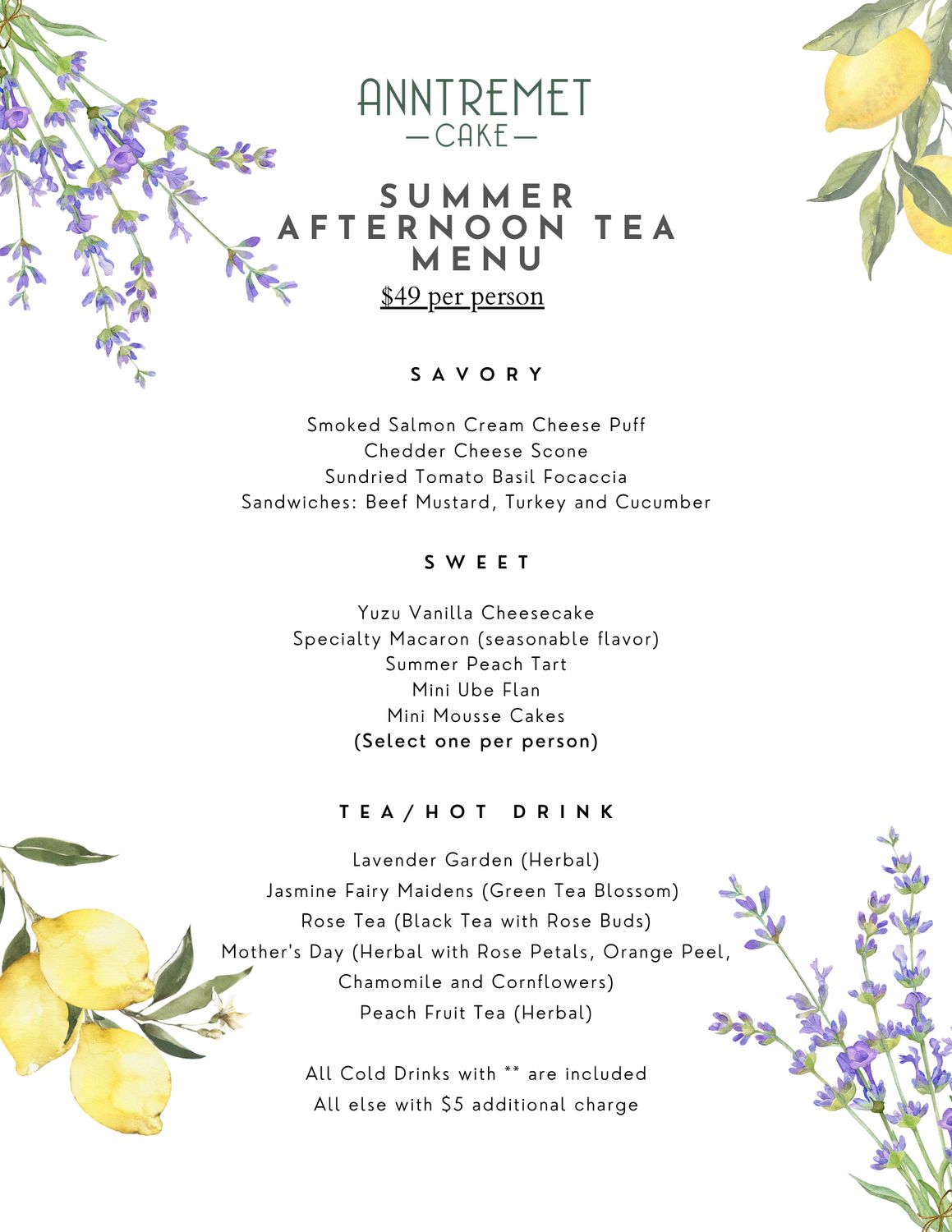 Summer Afternoon Tea To-Go Set