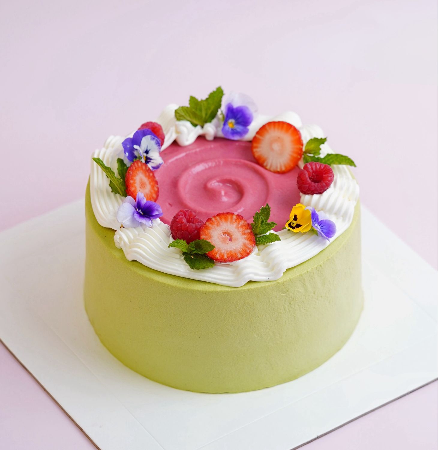 Matcha Guava Fresh Cream Cake