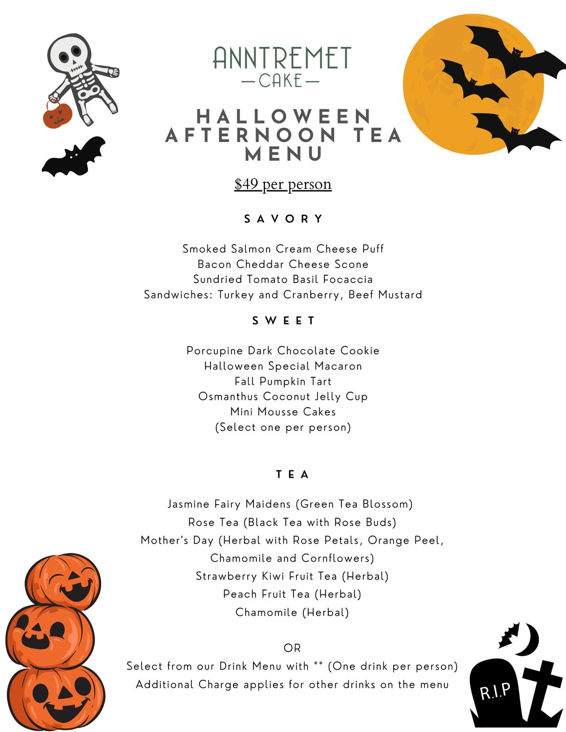 Halloween Afternoon Tea To-Go Set