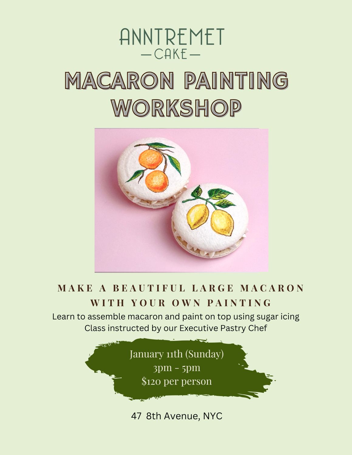 Macaron Painting Workshop January 11th 2026 (3pm-5pm)