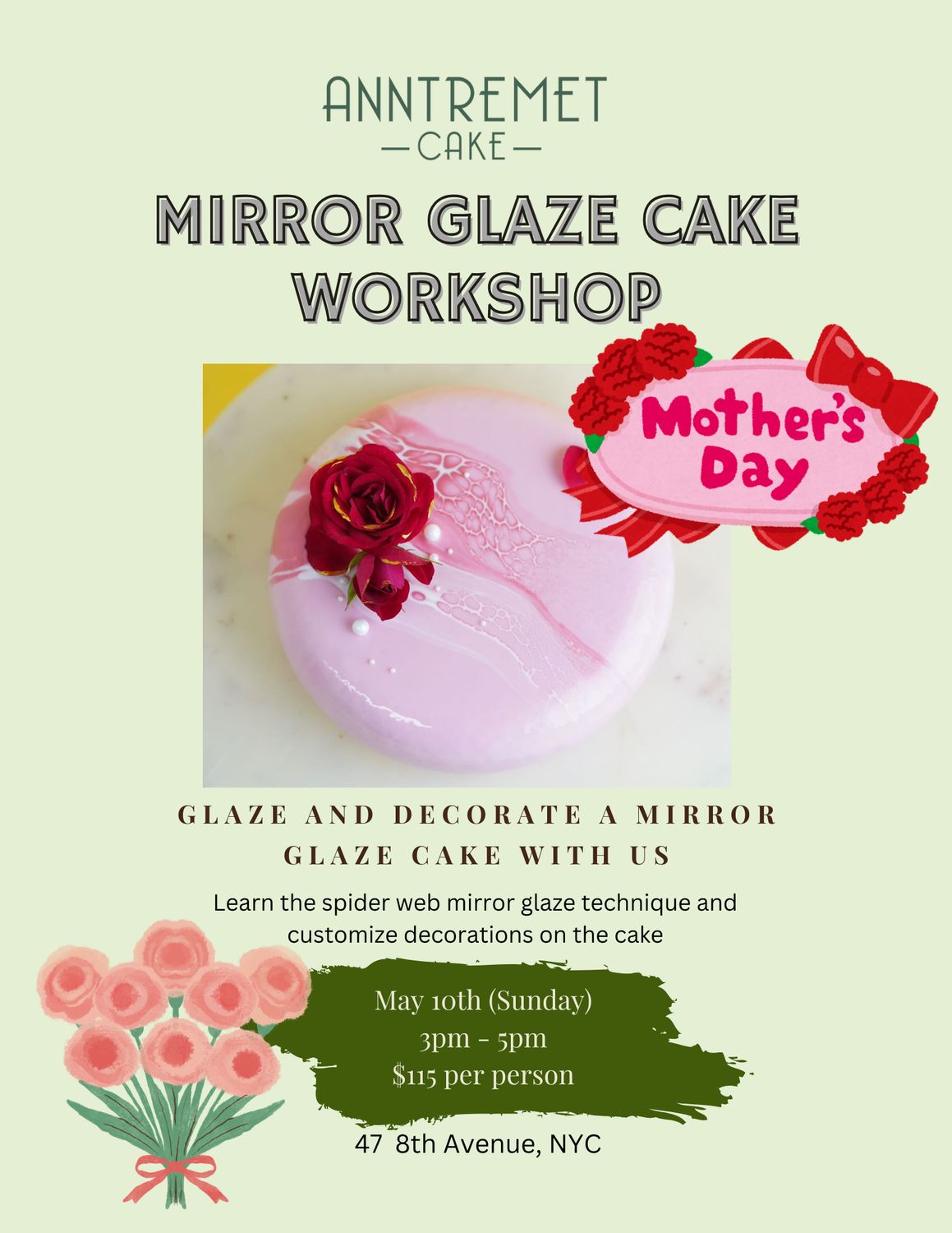Mirror Glaze Cake Workshop (Mother's Day) May 10th 2026 (3pm-5pm)