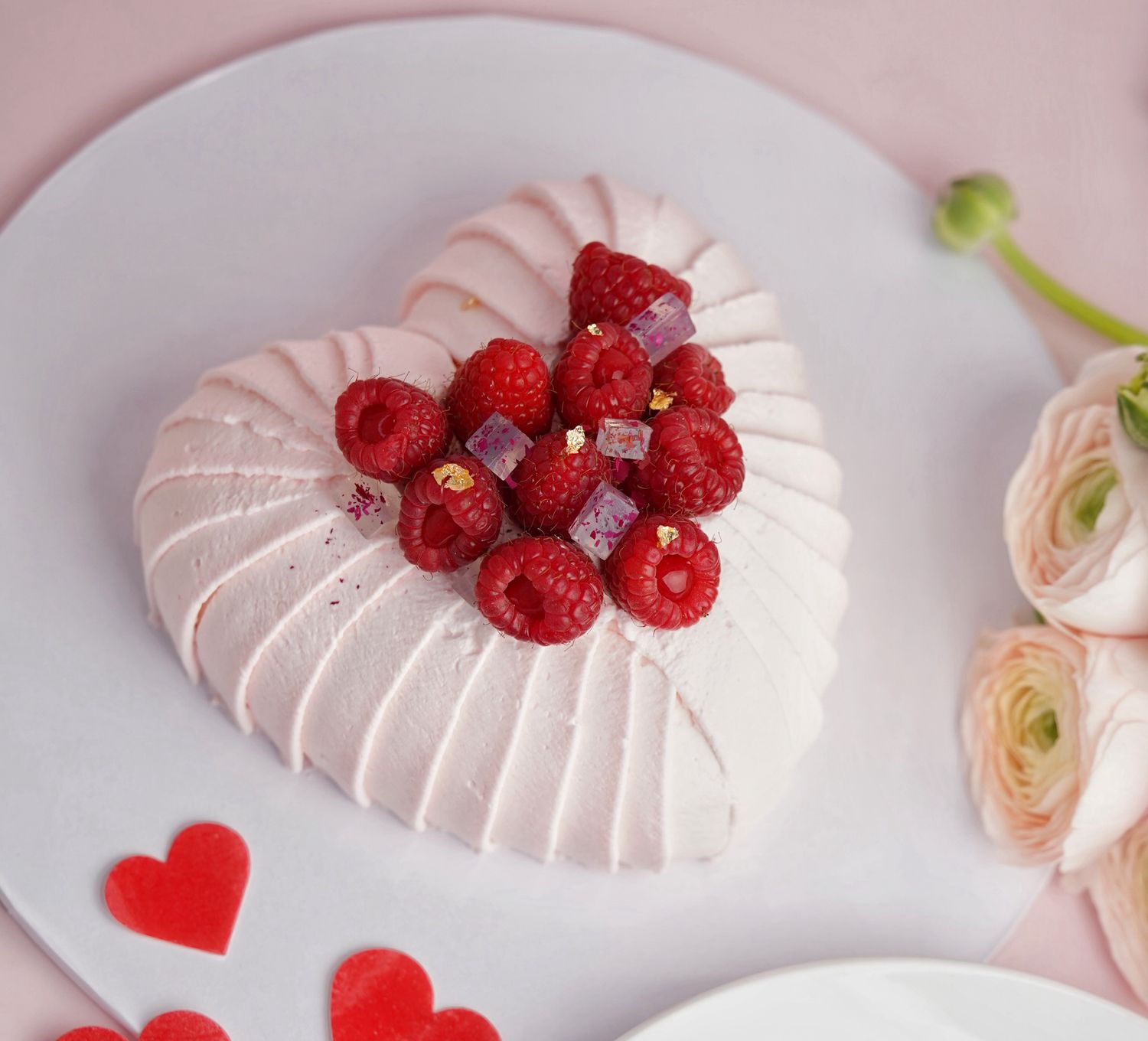 Valentine's Day Rose Raspberry Mousse Cake