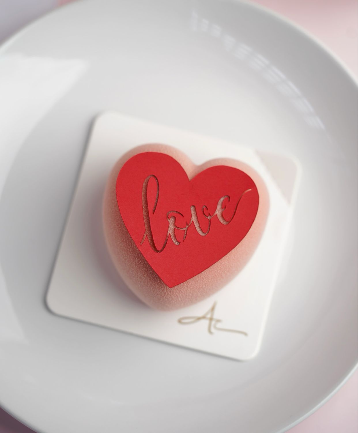 Valentine's Day Rose Raspberry Mousse Cake