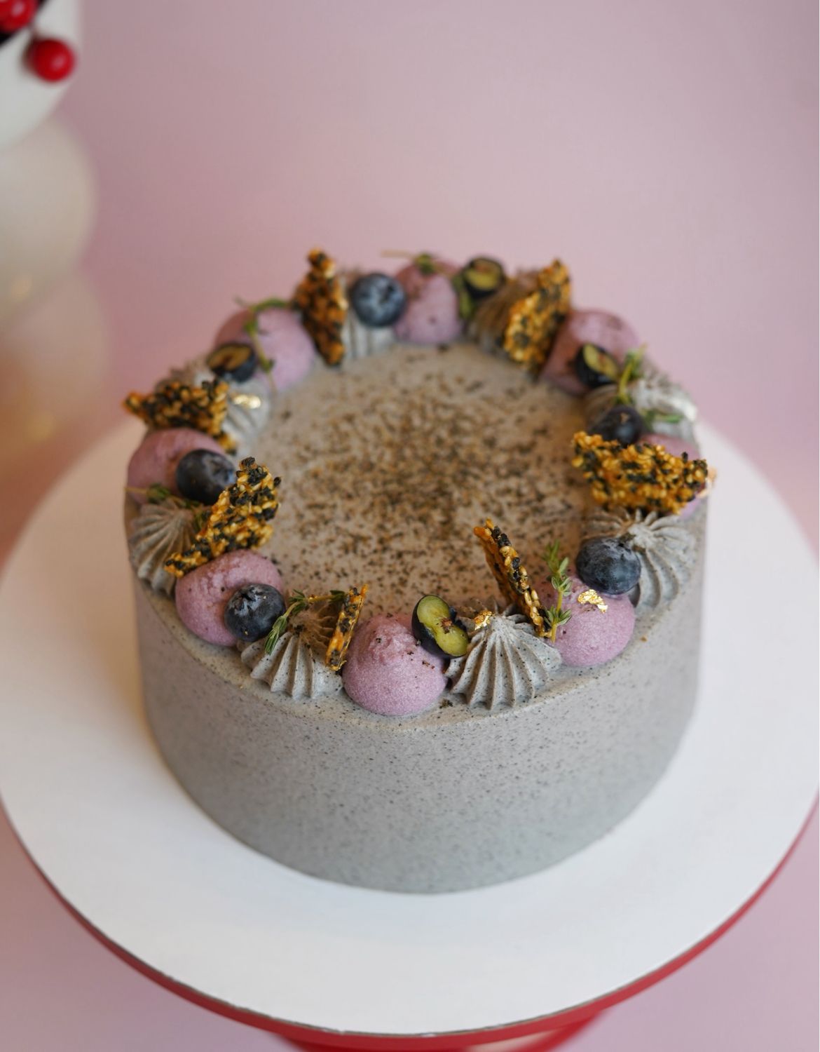 Black Sesame Taro Fresh Cream Cake