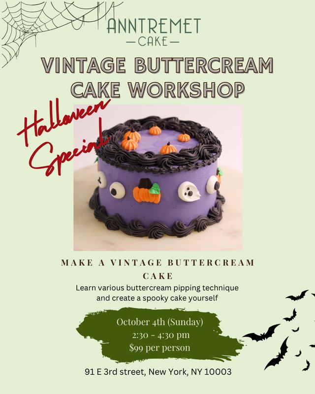 Vintage Cake Workshop Halloween Special October 4th 2026 2:30-4:30pm