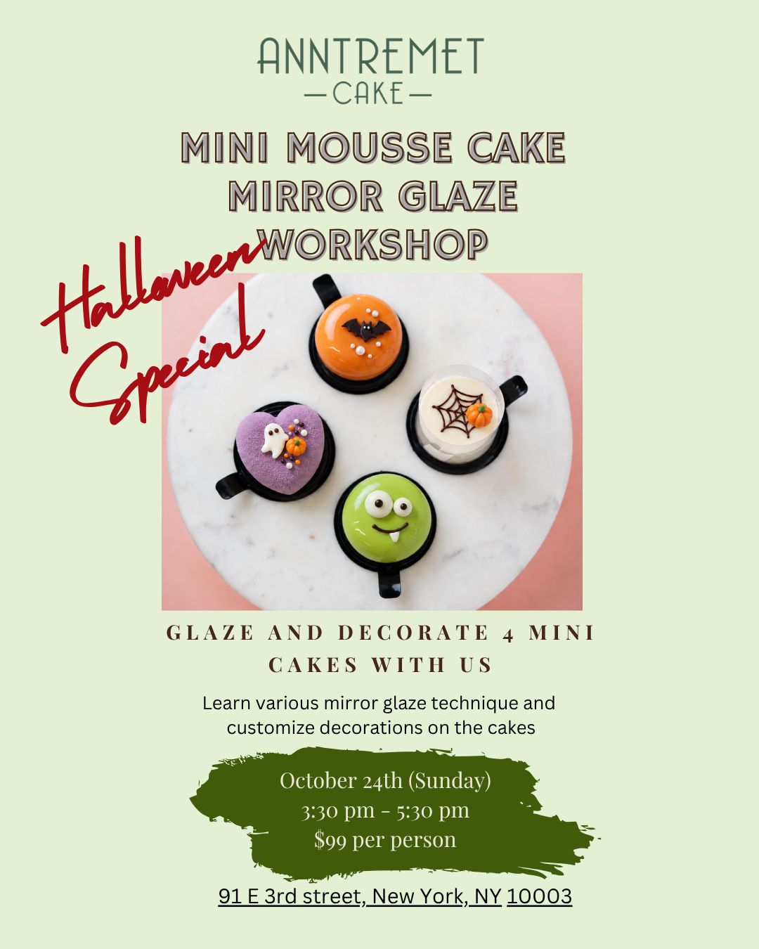 Mirror Glaze Cake Workshop October 24th 2026 (3:30pm-5:30pm)