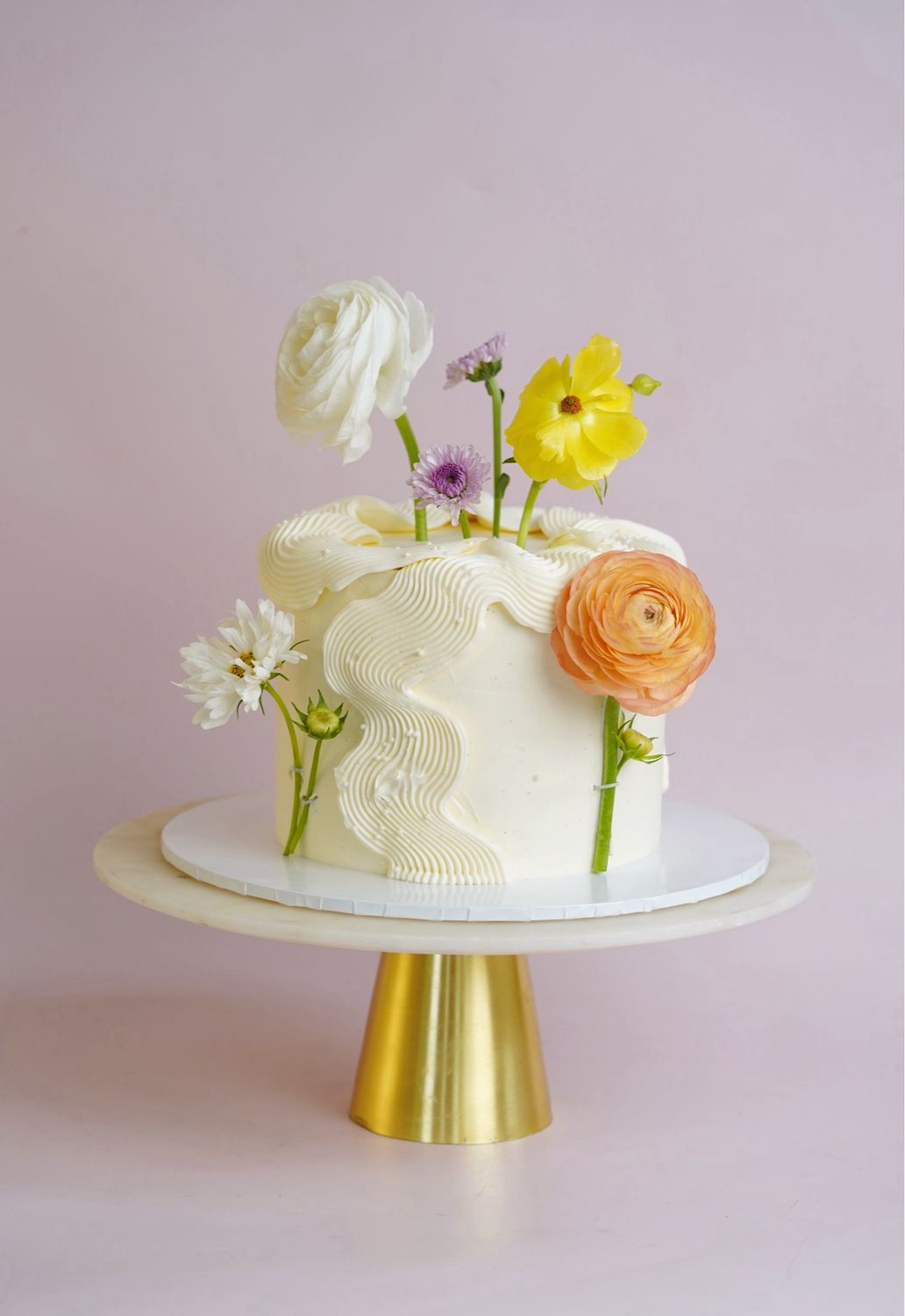 Flower Squiggle Buttercream Cake