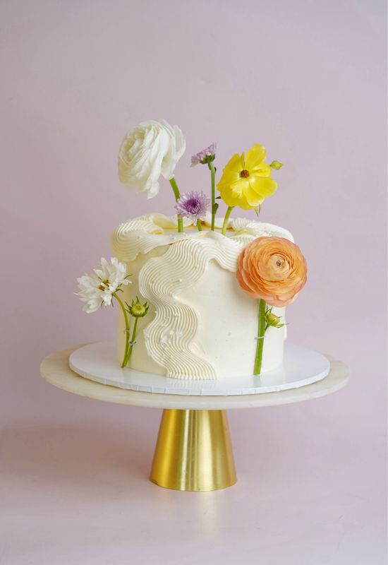 Flower Squiggle Buttercream Cake