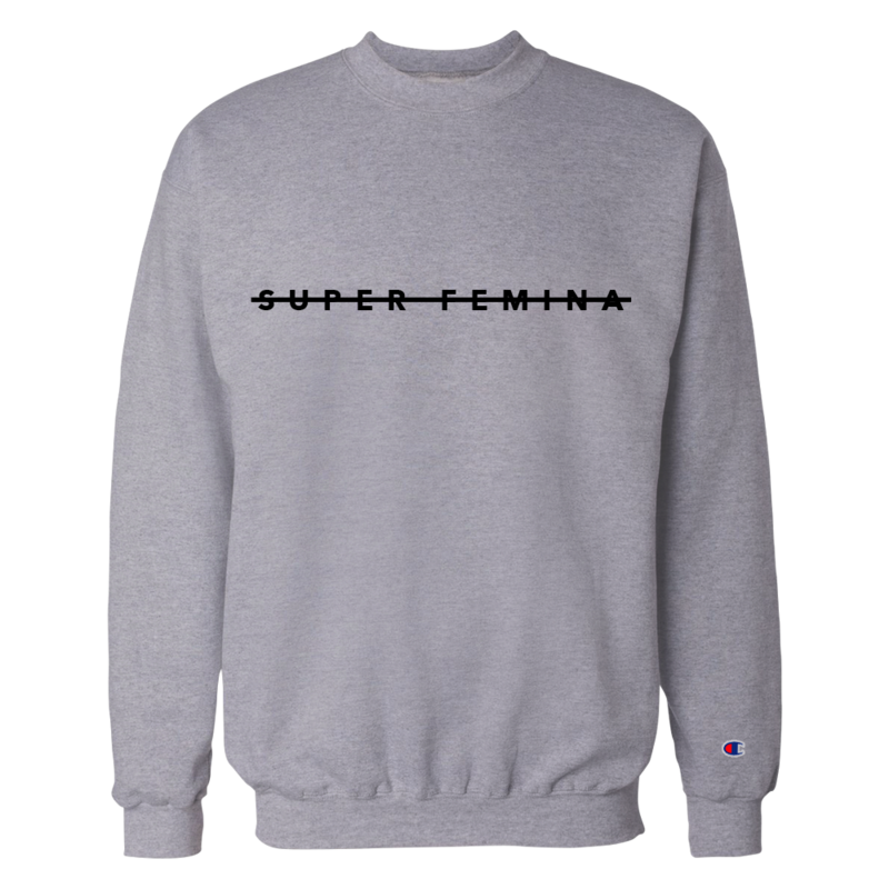 Super Femina Gray w/ Black Strike Champion® Crewneck