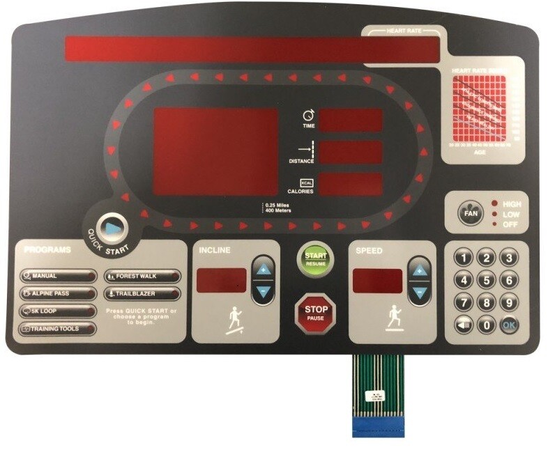 Keypad Star Trac 7600 Treadmill 6 Program Replacement Overlay 