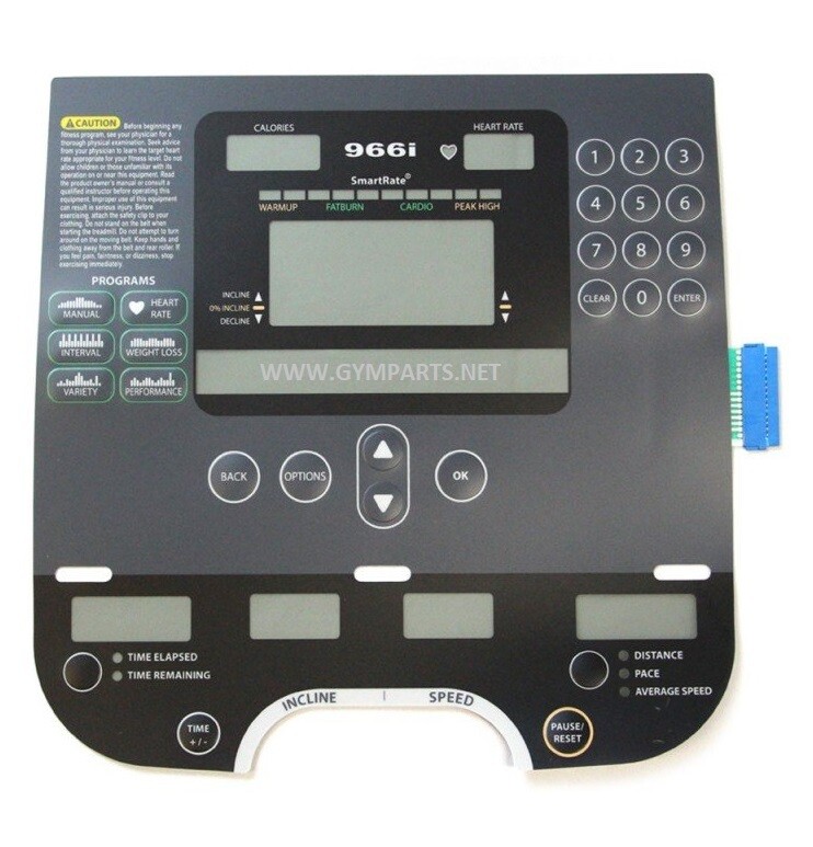 PRECOR DISPLAY OVERLAY &amp; KEYPAD