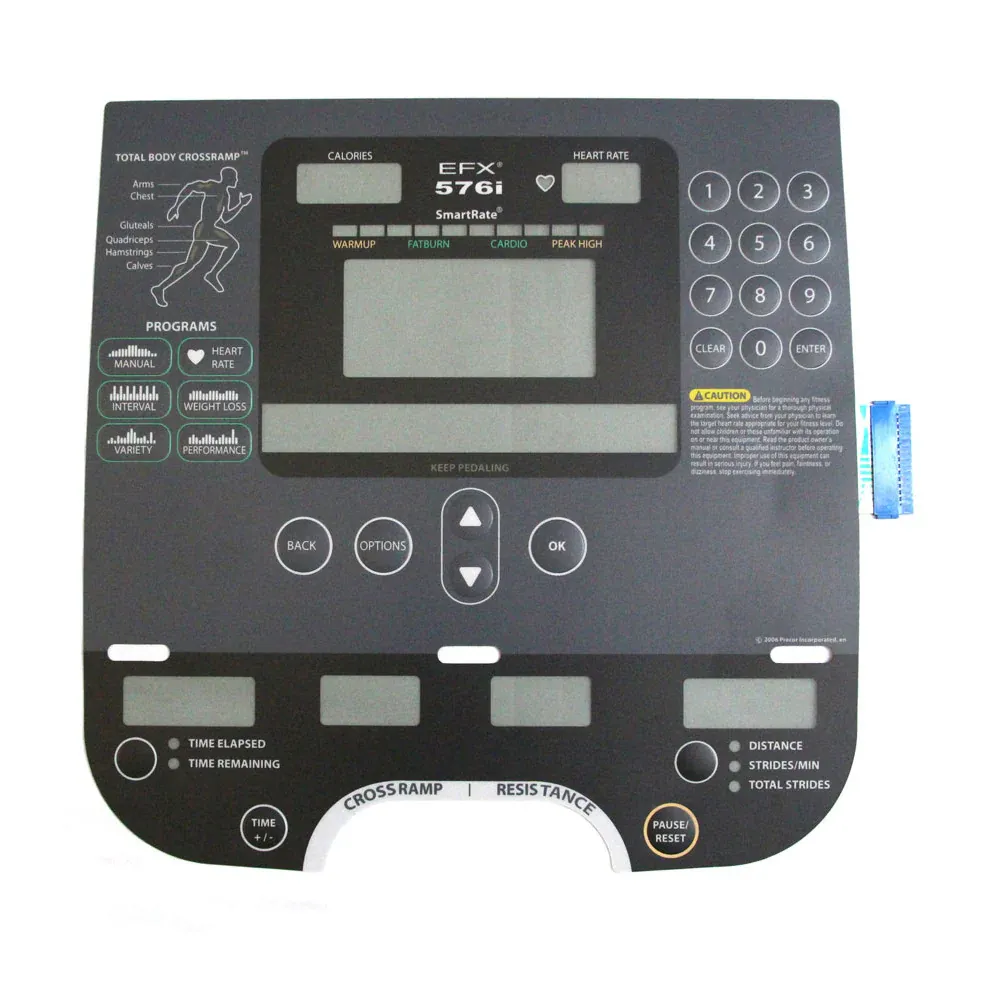 Precor EFX 576i Experience Elliptical Overlay and Keypad
