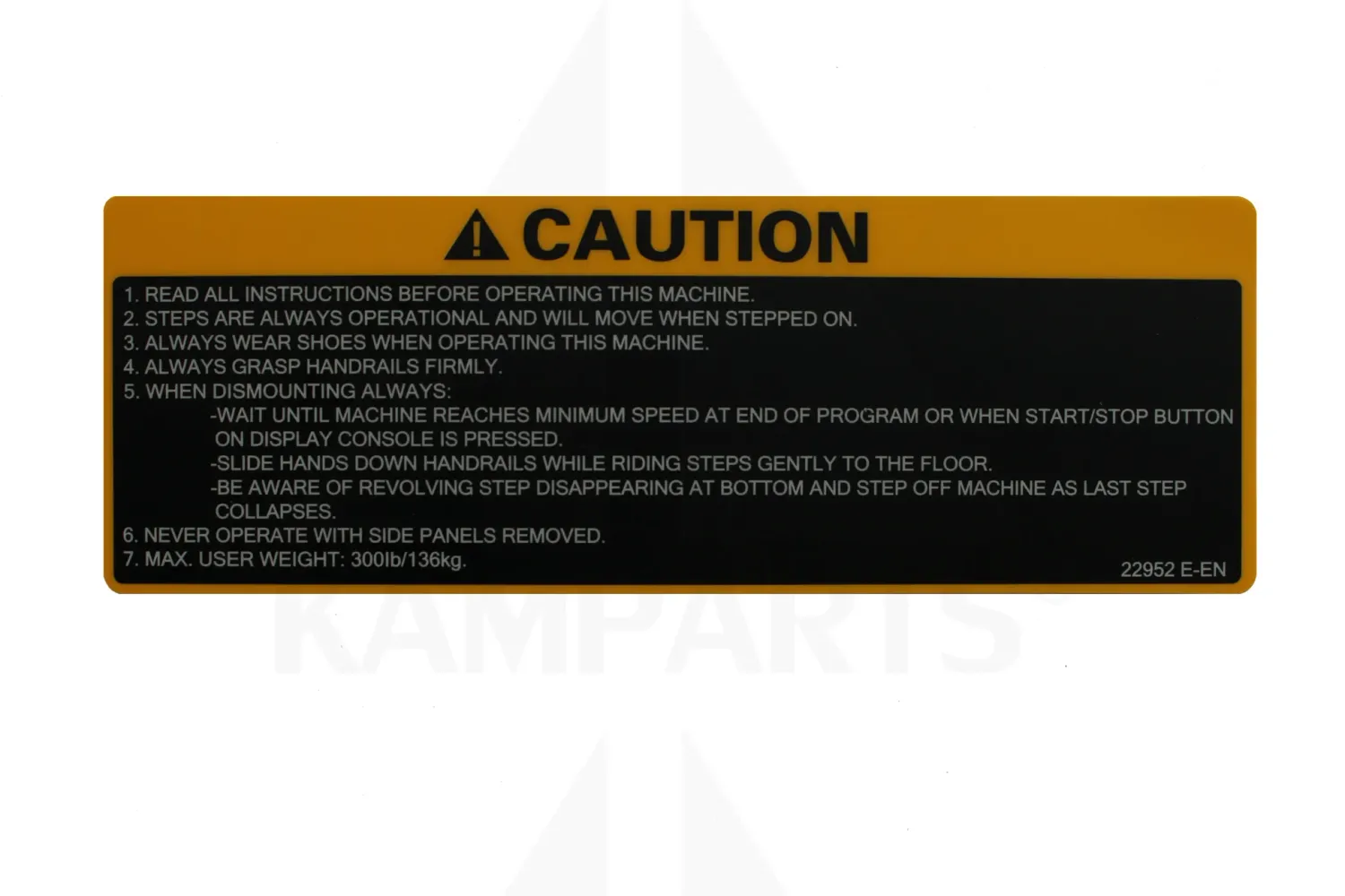 CAUTION DECAL 7000PT/SM916
