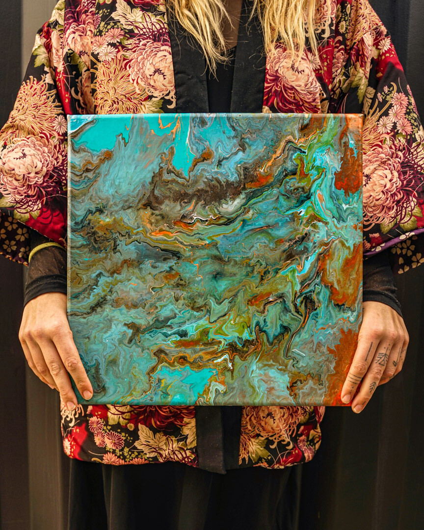 Coral Reef - Zero Waste Fluid Acrylic Canvass