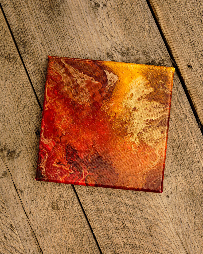 Into the Volcano - Zero Waste Fluid Acrylic Canvass