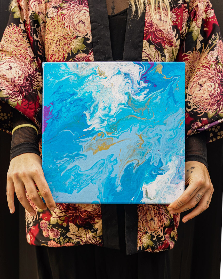 Lilac Current - Zero Waste Fluid Acrylic Canvass