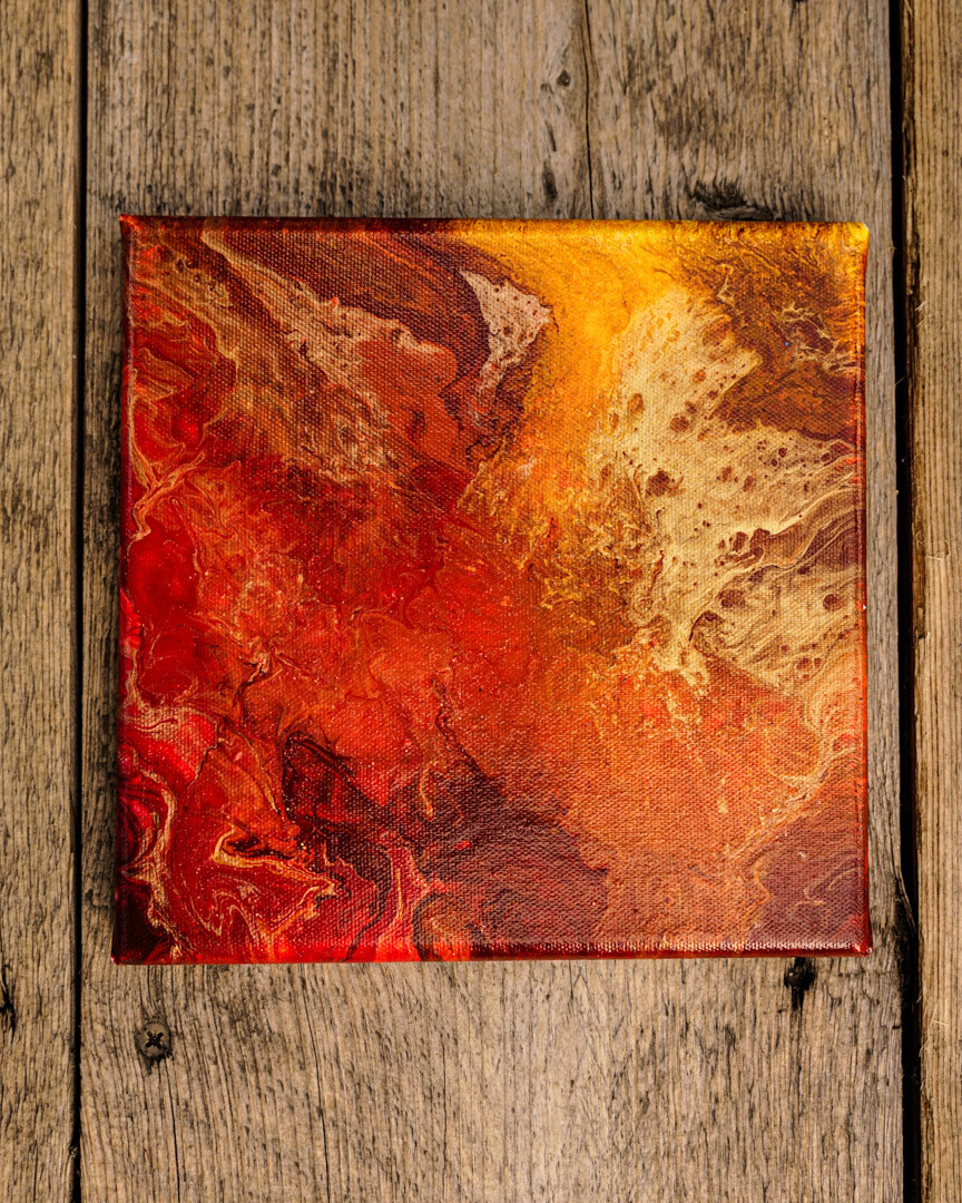 Into the Volcano - Zero Waste Fluid Acrylic Canvass