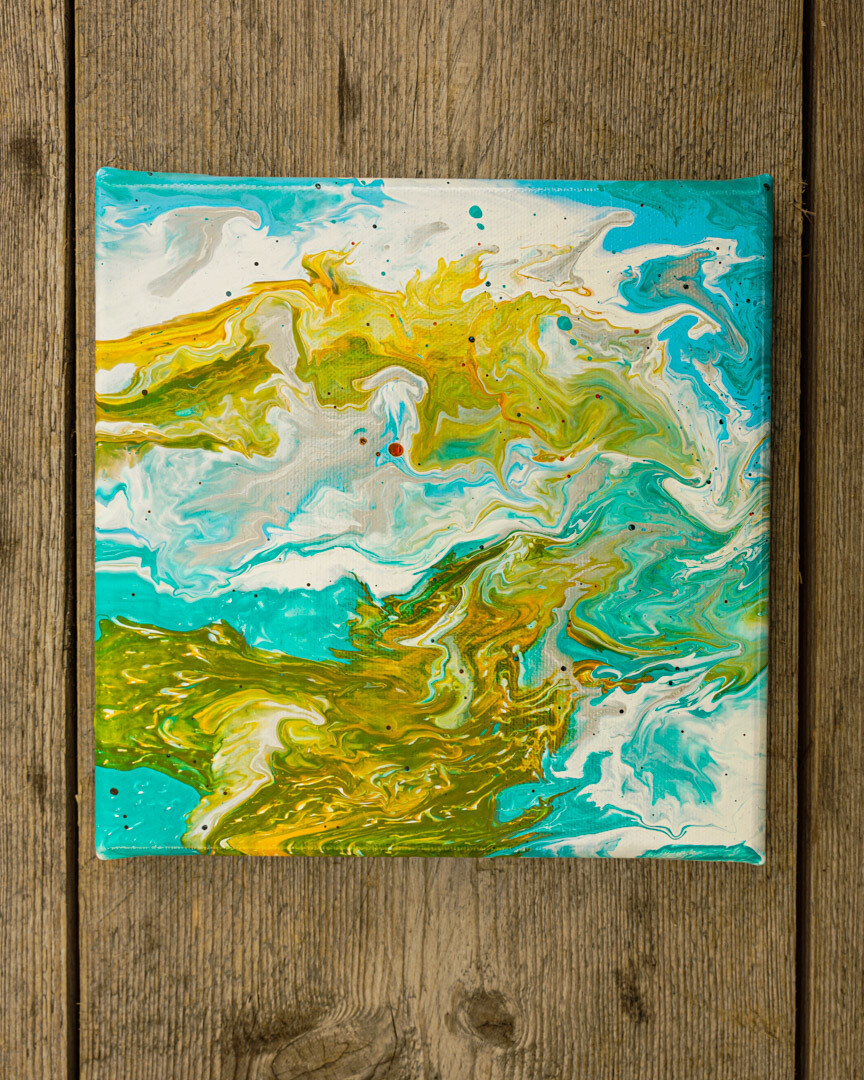 Turquoise Waters - Zero Waste Fluid Acrylic Canvass