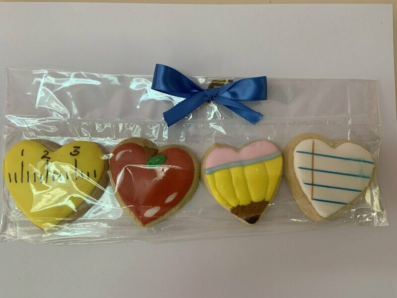 Mini Back To School Sugar Cookies Heart Shape