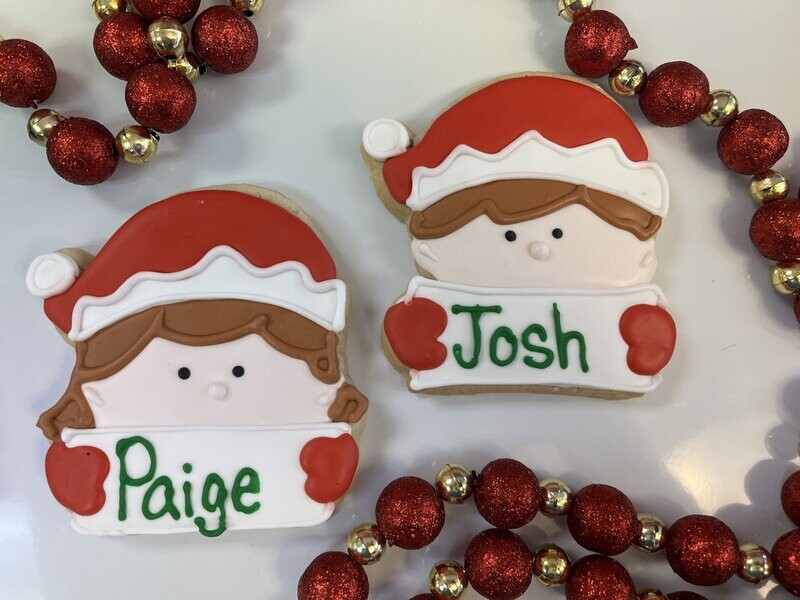 Personalized Elf Sugar Cookie -girl or boy brown hair or blonde Or I’m back