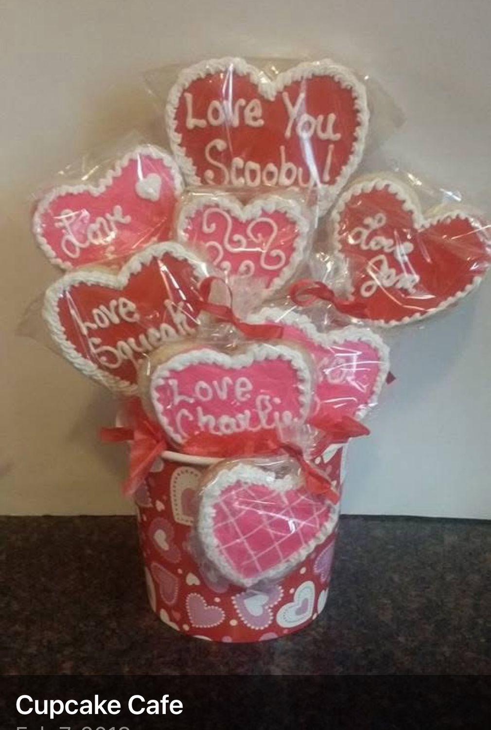 Valentine Cookie Bouquet - 8 Cookies