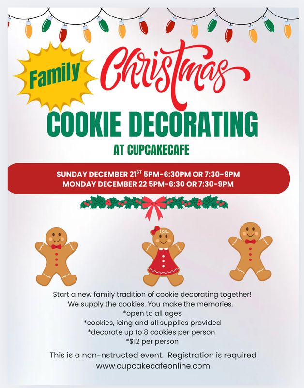 Family Cookie Decorating Sunday December 21st 7:30-9pm