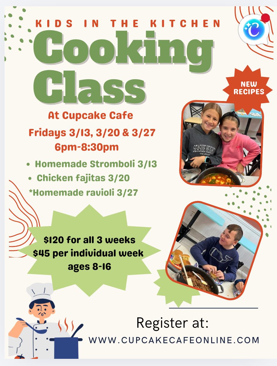 Kids in the Kitchen Friday Night (3/13, 3/20 & 3/27) 6pm-8:30pm