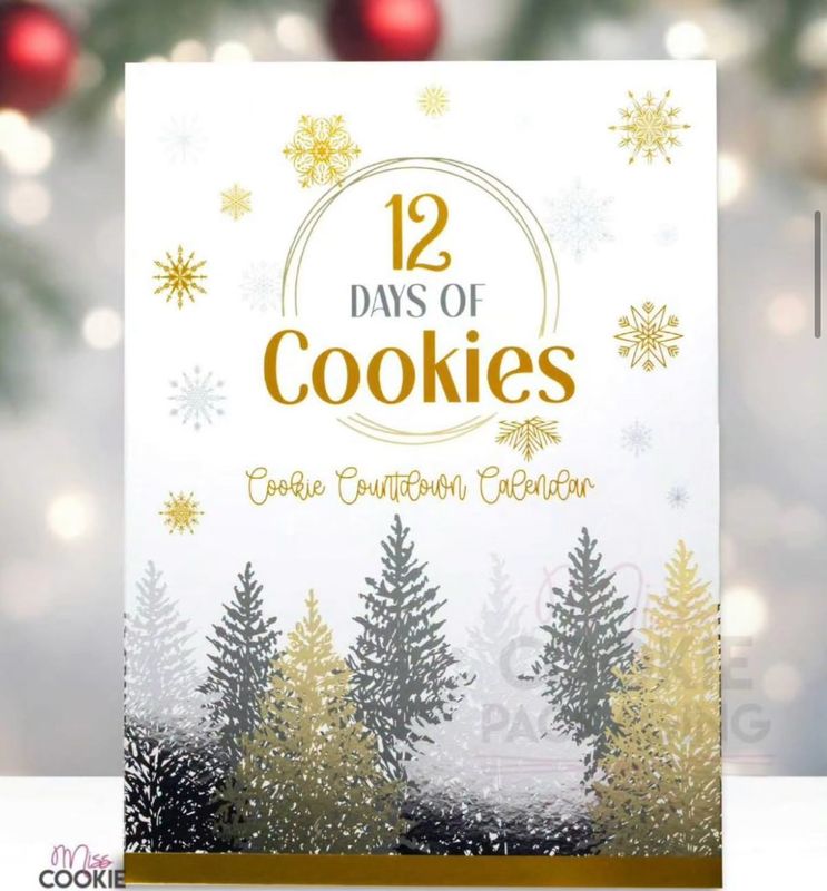 12 Days of Cookies Advent Calendar Silver & Gold 12 Days of Cookies Advent Calendar Silver & Gold