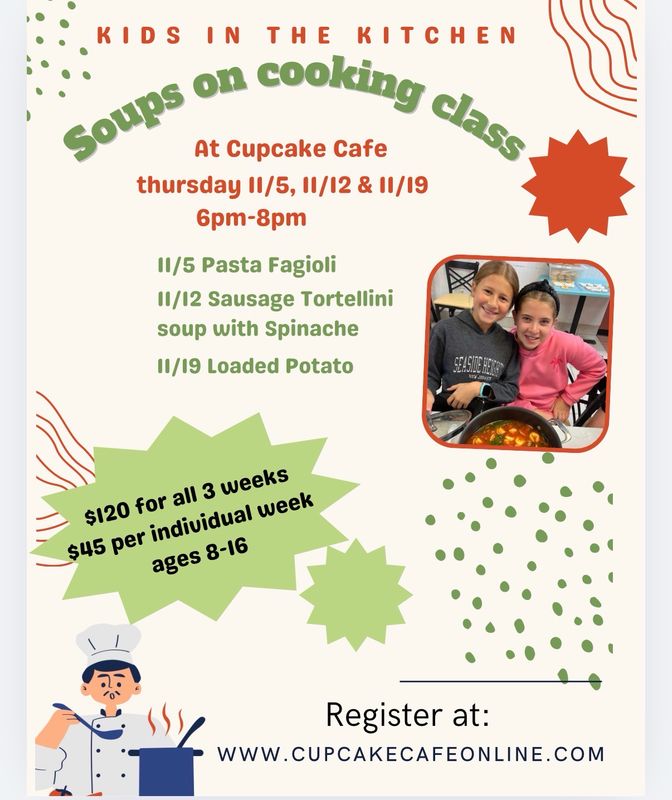 Kids in the Kitchen Soups On!! November 19th 6pm-8pm Loaded Potato