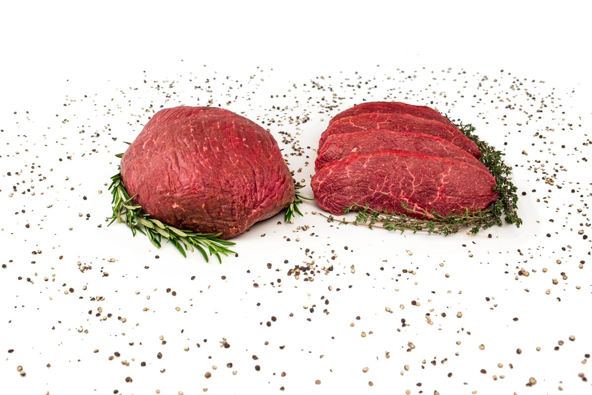 Bio Hüfte vom Rind, für Steaks oder zum rosa Braten am Stück