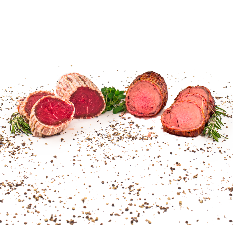 Rollbraten aus dem Hüftfilet im Speckmantel Rollbraten aus dem Hüftfilet im Speckmantel