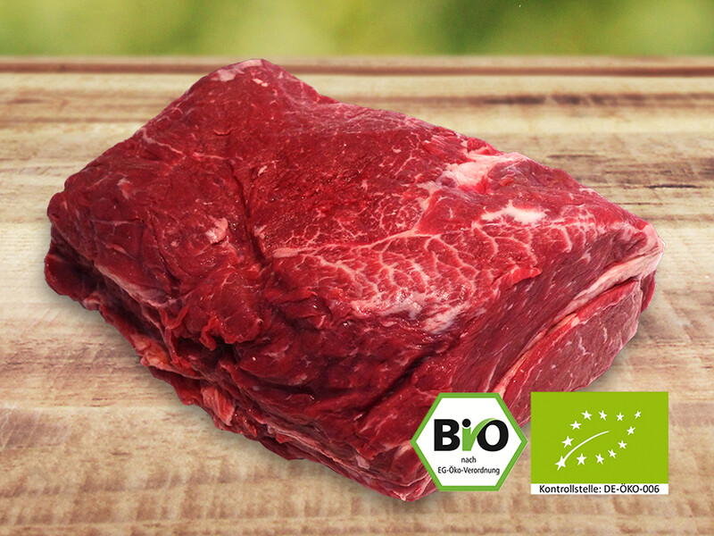 Bio Hochrippe vom Rind, Werner Häfeles Lieblingsbraten - schön marmoriert
