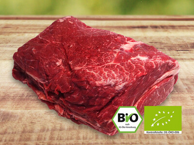Bio Hochrippe vom Rind, Werner Häfeles Lieblingsbraten - schön marmoriert