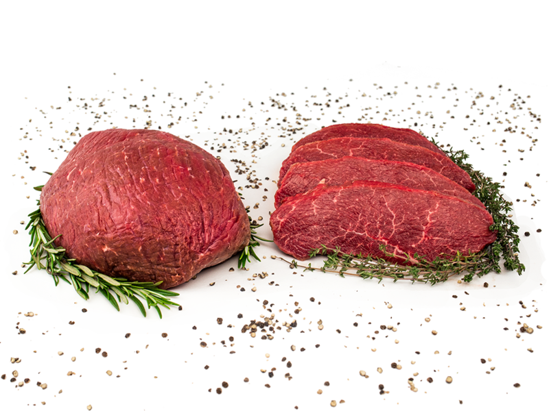 Rinderhüfte von der Färse – am Stück oder als Rumpsteak Rinderhüfte von der Färse – am Stück oder als Rumpsteak