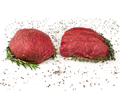Rinderhüfte von der Färse – am Stück oder als Rumpsteak Rinderhüfte von der Färse – am Stück oder als Rumpsteak
