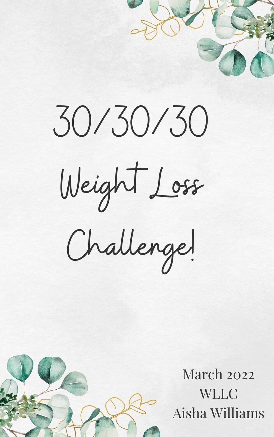 WLLC - MEALPLAN FOR 30/30/30 WEIGHT LOSS CHALLENGE