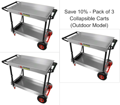 Collapsible Cart (Outdoor Model) (Pack of 3) (Save 10%)