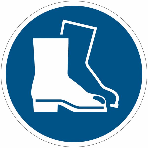Panneau EPI ISO 7010, Modèle: M008 - Chaussures obligatoires