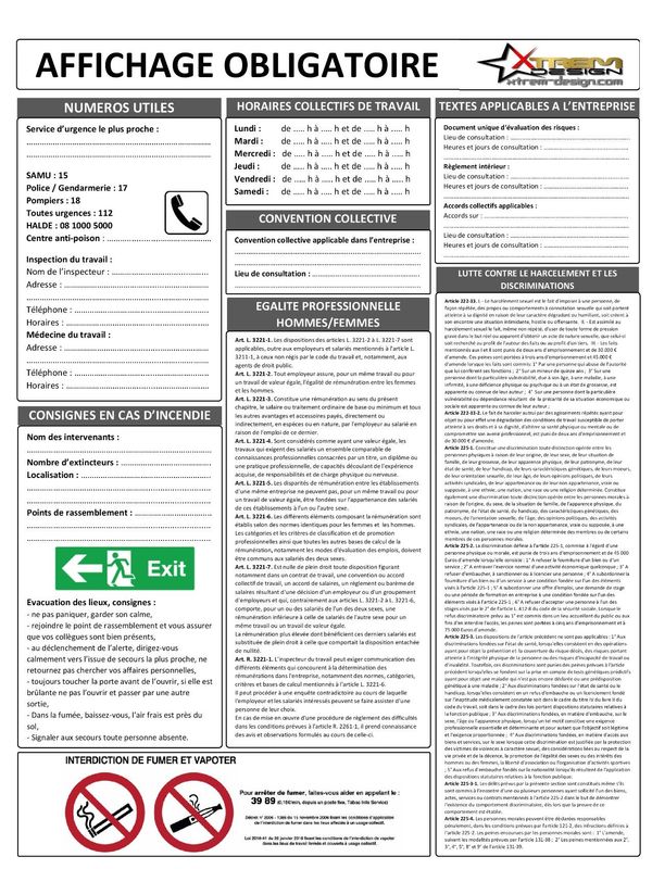 Panneau de sécurité code du travail