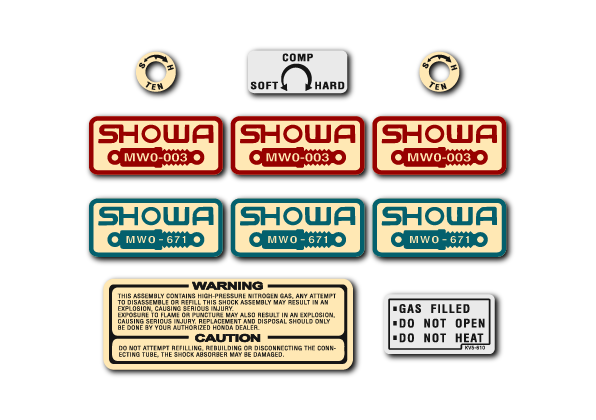 Kit stickers Showa suspension