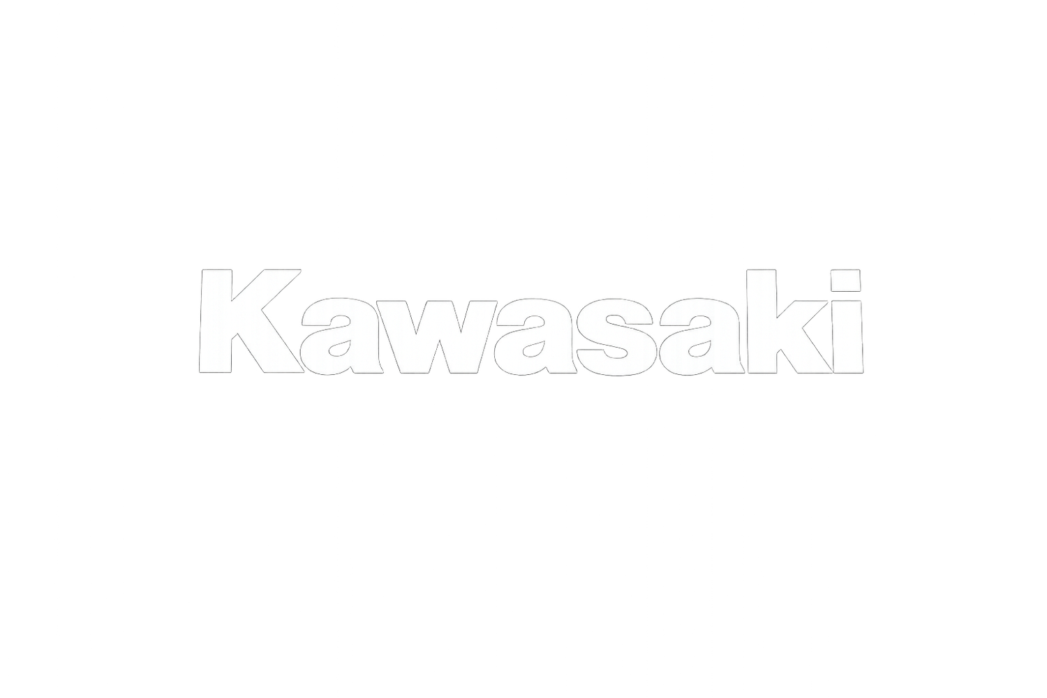 Sticker Kawasaki, Taille: 10 x 2,5 cm, Couleur: Blanc