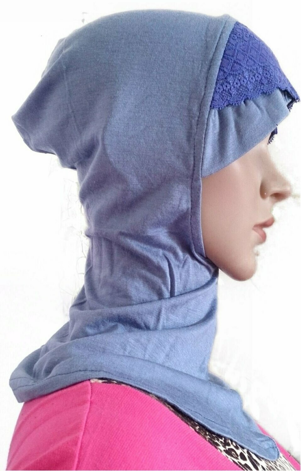 Ninja-Bonnet Spitze. Jeansblau