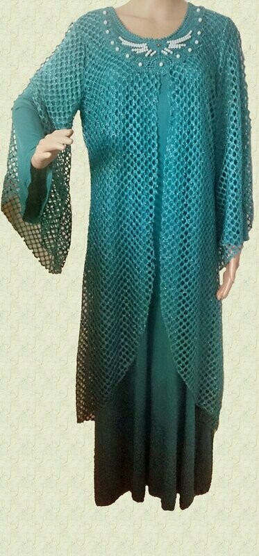 Abaya "Elisa". Türkis. DE- Größe 42
