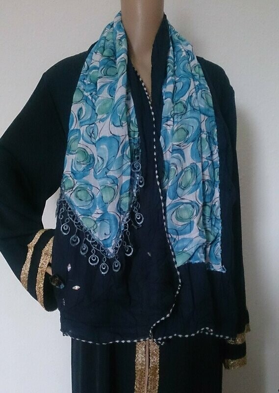 Lasicschal "Blossom", Blau